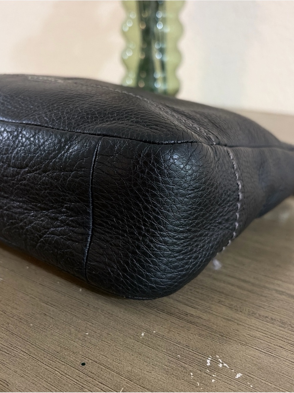 Coach Black Leather Hobo Tote Shoulder Bag - Picture 7 of 9